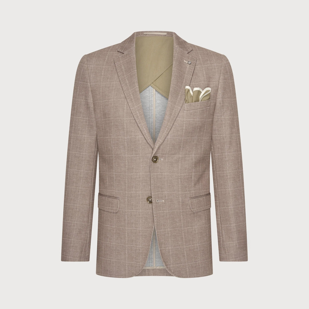 CHECK BLAZER (TAUPE) - BLUE INDUSTRY