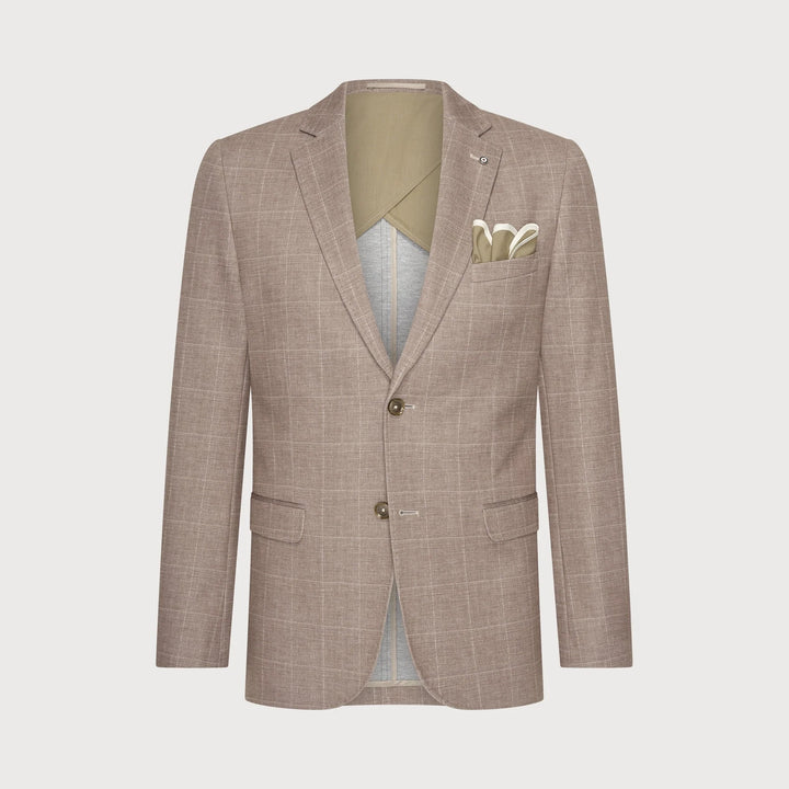 CHECK BLAZER (TAUPE) - BLUE INDUSTRY