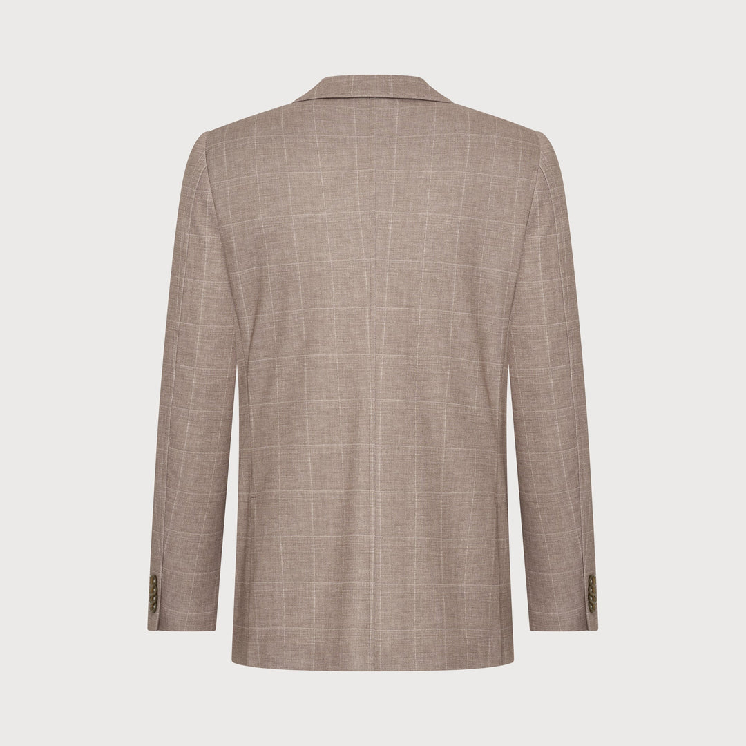 CHECK BLAZER (TAUPE) - BLUE INDUSTRY