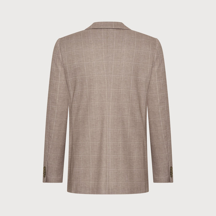 CHECK BLAZER (TAUPE) - BLUE INDUSTRY