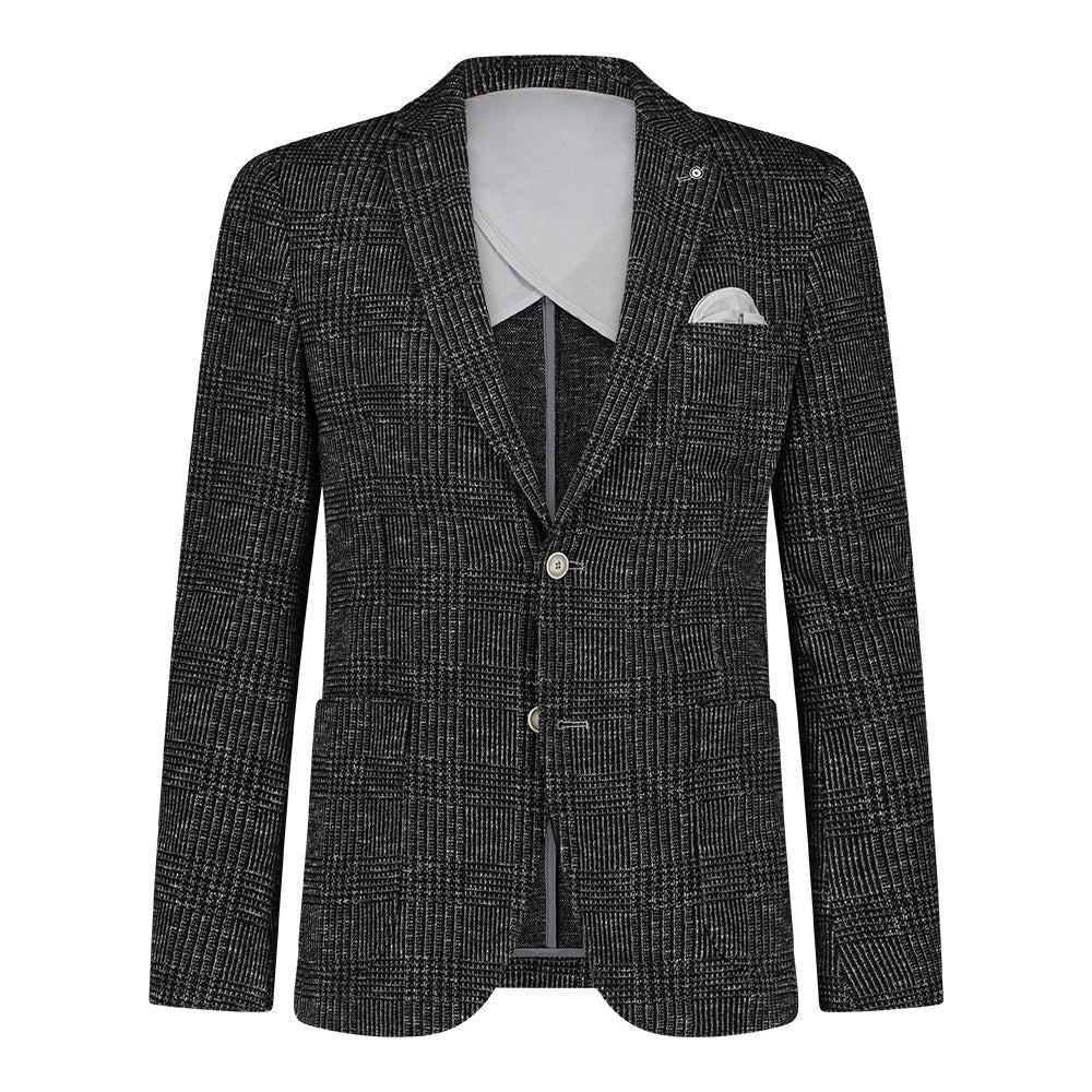 CHECK BLAZER (BLACK) - BLUE INDUSTRY