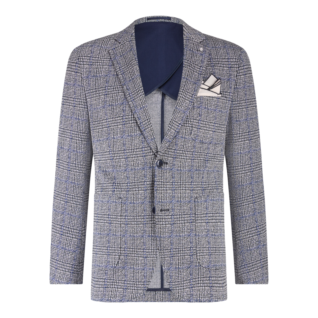 STATIC CHECK BLAZER (NAVY) - BLUE INDUSTRY
