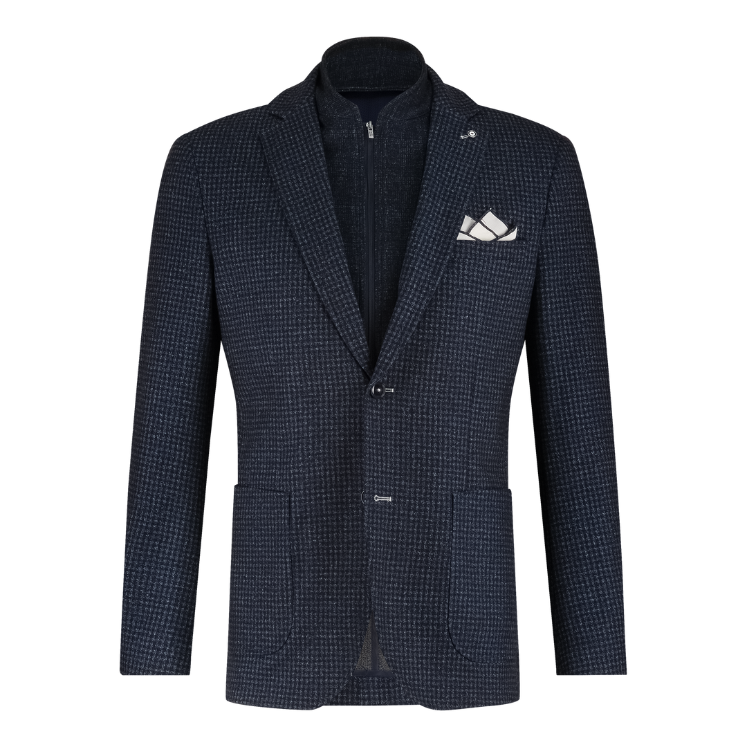 CHECK INLAY BLAZER (NAVY) - BLUE INDUSTRY