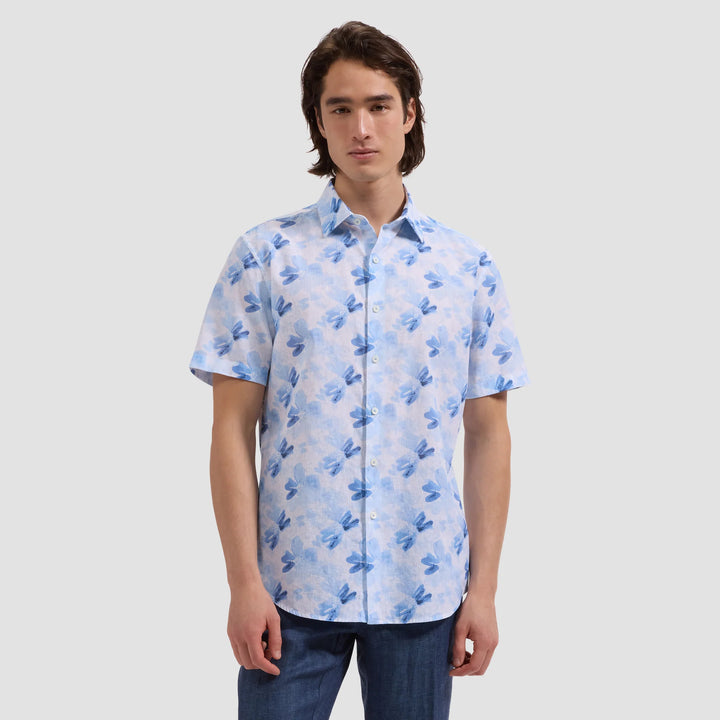 ORSON LINEN SHIRT (BLUE) - BUGATCHI