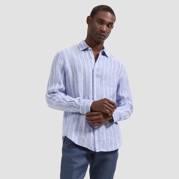 JULIAN LINEN SHIRT (BLUE) - BUGATCHI