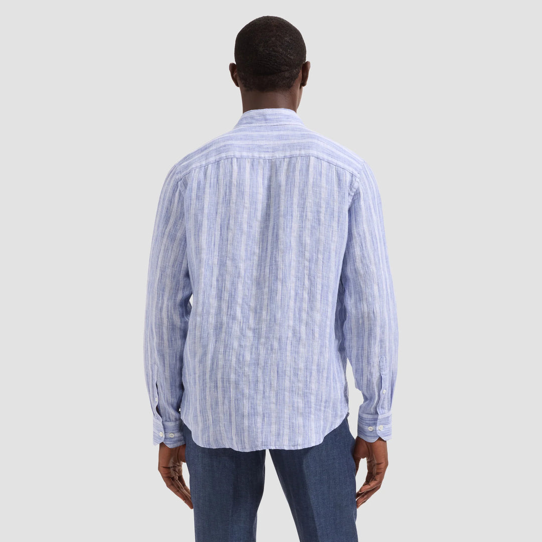 JULIAN LINEN SHIRT (BLUE) - BUGATCHI