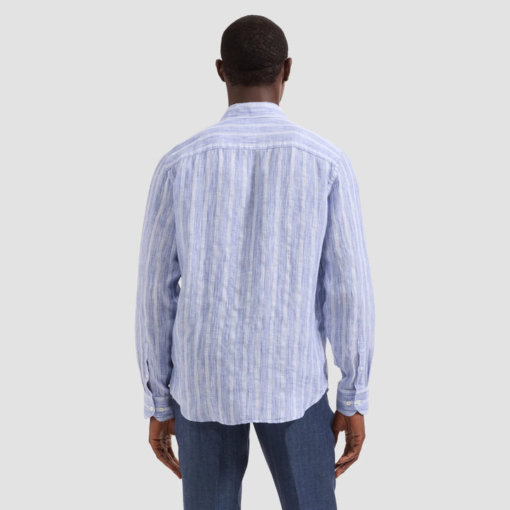 JULIAN LINEN SHIRT (BLUE) - BUGATCHI