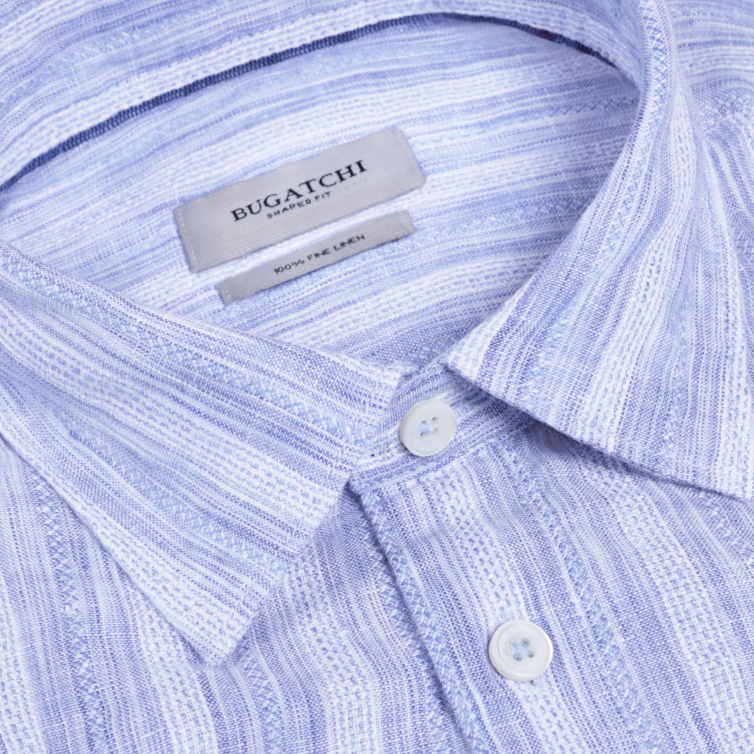 JULIAN LINEN SHIRT (BLUE) - BUGATCHI