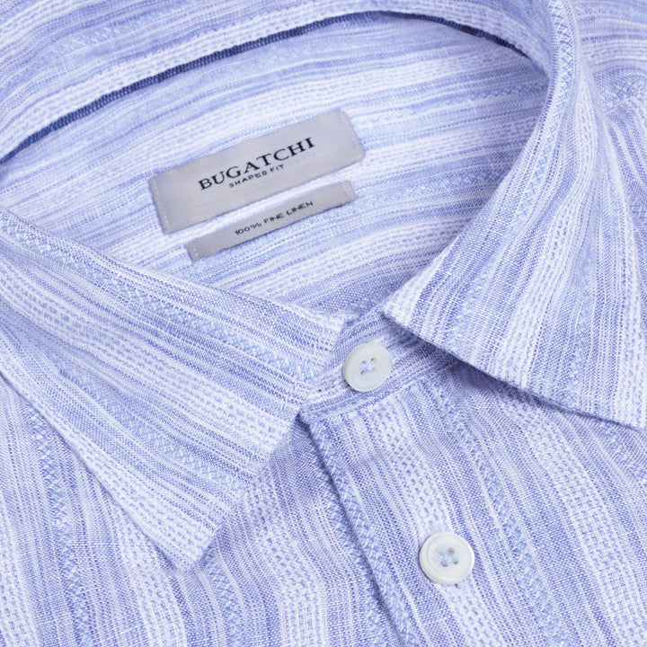 JULIAN LINEN SHIRT (BLUE) - BUGATCHI