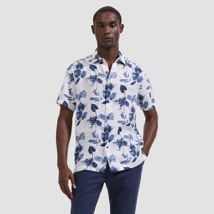 VERO LINEN SHIRT (NAVY) - BUGATCHI