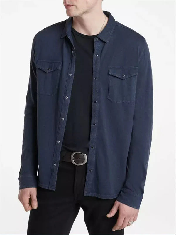 AVRON WESTERN SHIRT (BLUE) - JOHN VARVATOS