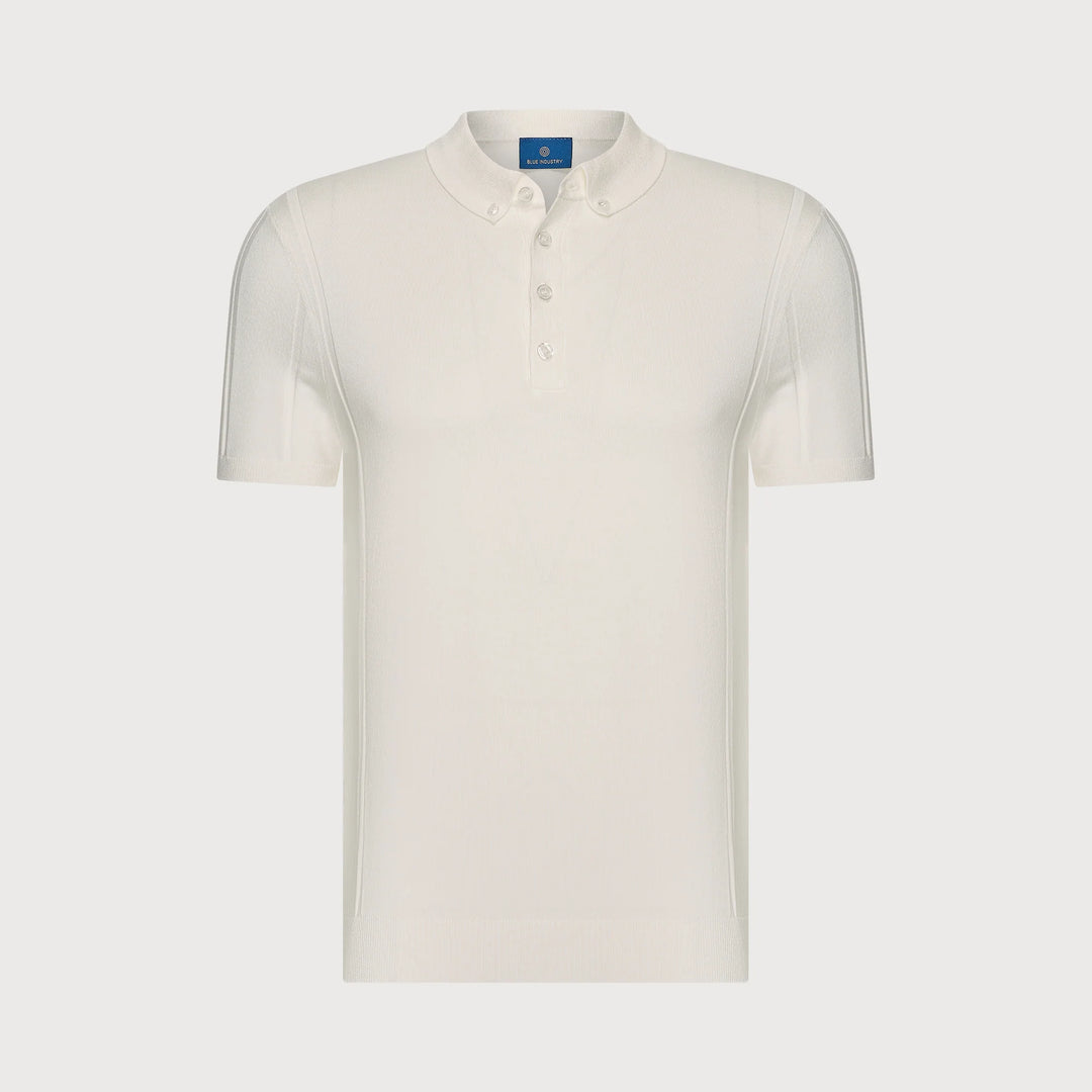 LUXE KNIT POLO (OFF WHITE) - BLUE INDUSTRY