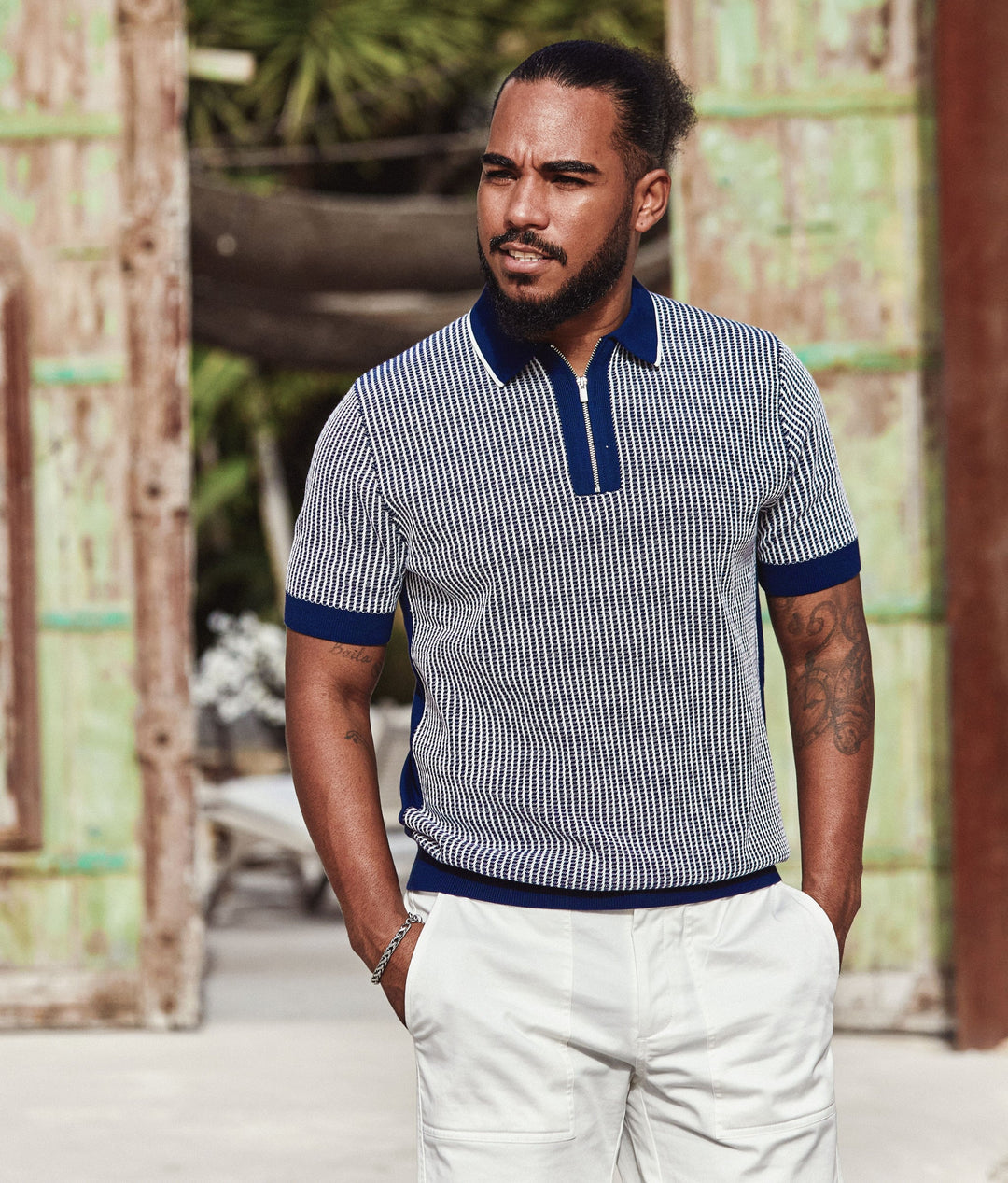 KNIT ZIP POLO (NAVY) - BLUE INDUSTRY