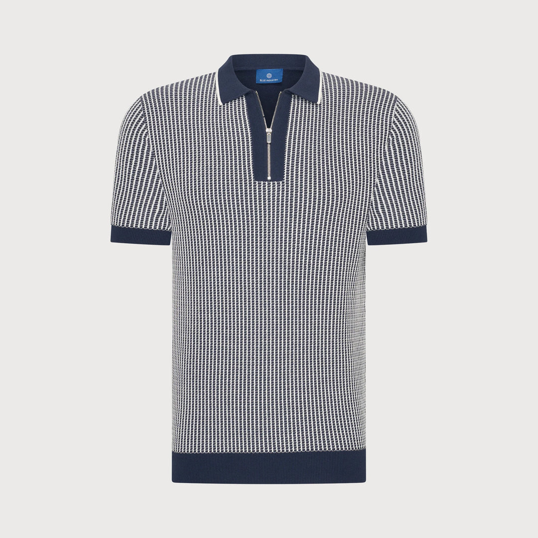 KNIT ZIP POLO (NAVY) - BLUE INDUSTRY