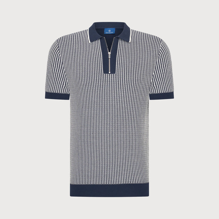 KNIT ZIP POLO (NAVY) - BLUE INDUSTRY