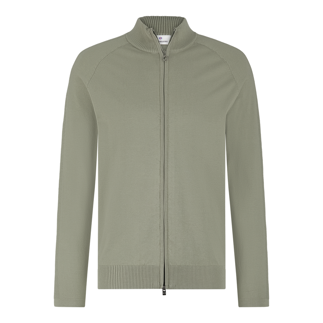 FULL ZIP SWEATER (KHAKI) - BLUE INDUSTRY