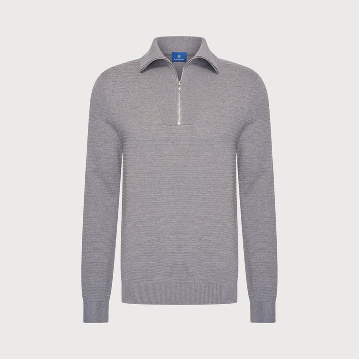FINE KNIT WOOL SWEATER (GREY) - BLUE INDUSTRY