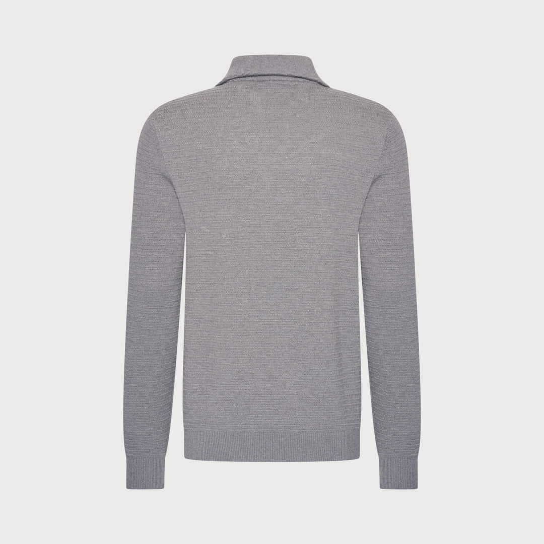 FINE KNIT WOOL SWEATER (GREY) - BLUE INDUSTRY