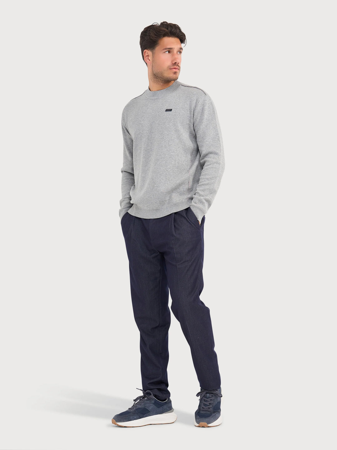 CREWNECK SWEATER (GREY) - BLUE INDUSTRY