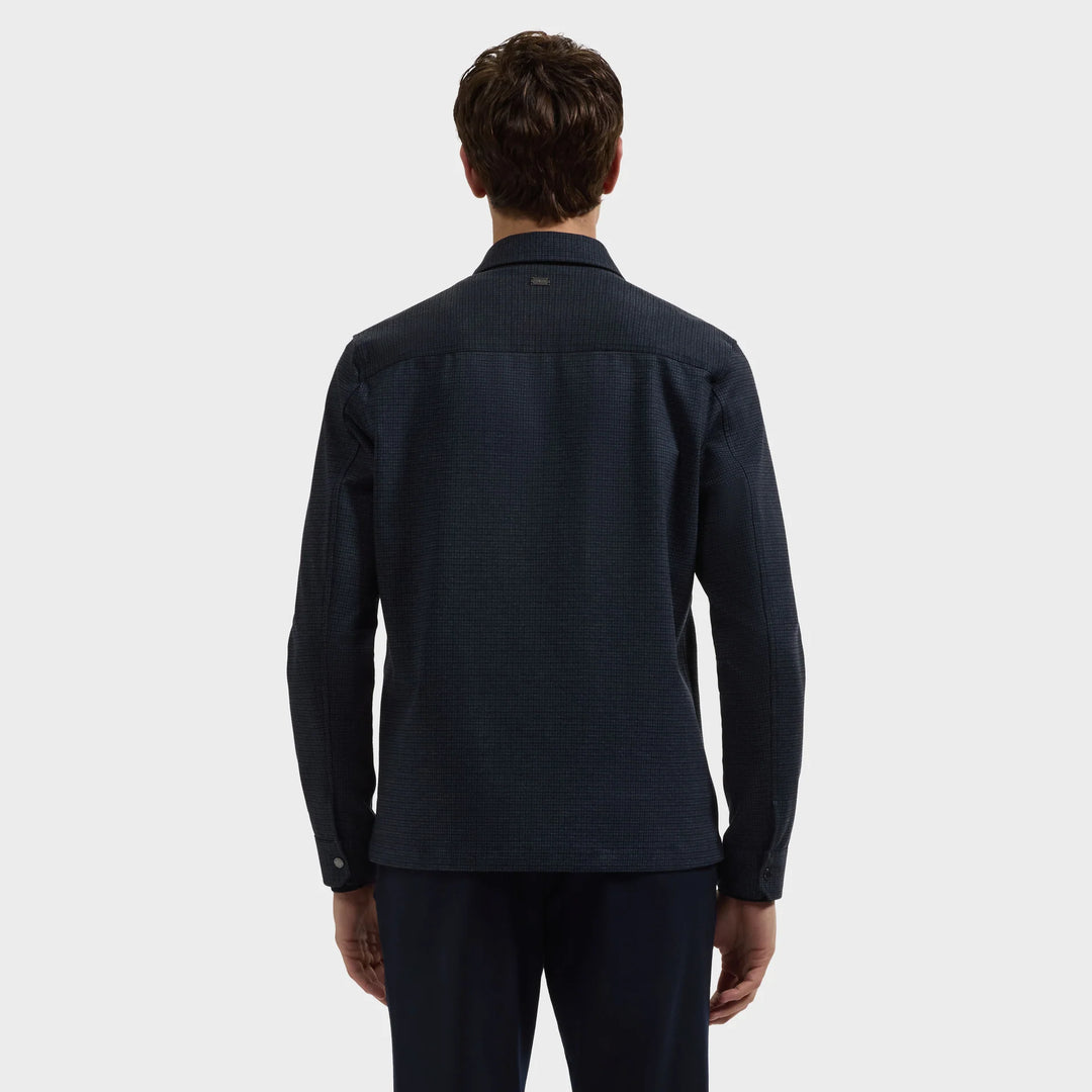 MICROCHECK KNIT SHIRT (NAVY) - BUGATCHI