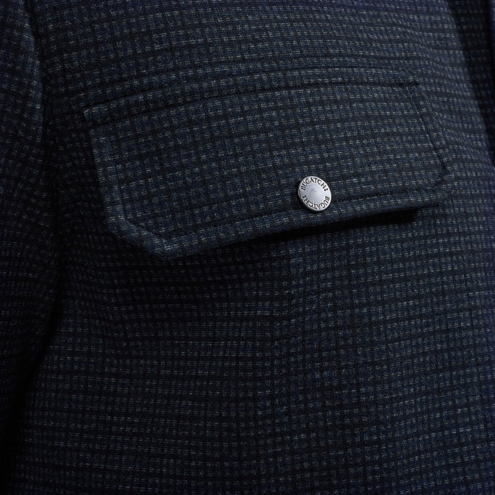 MICROCHECK KNIT SHIRT (NAVY) - BUGATCHI