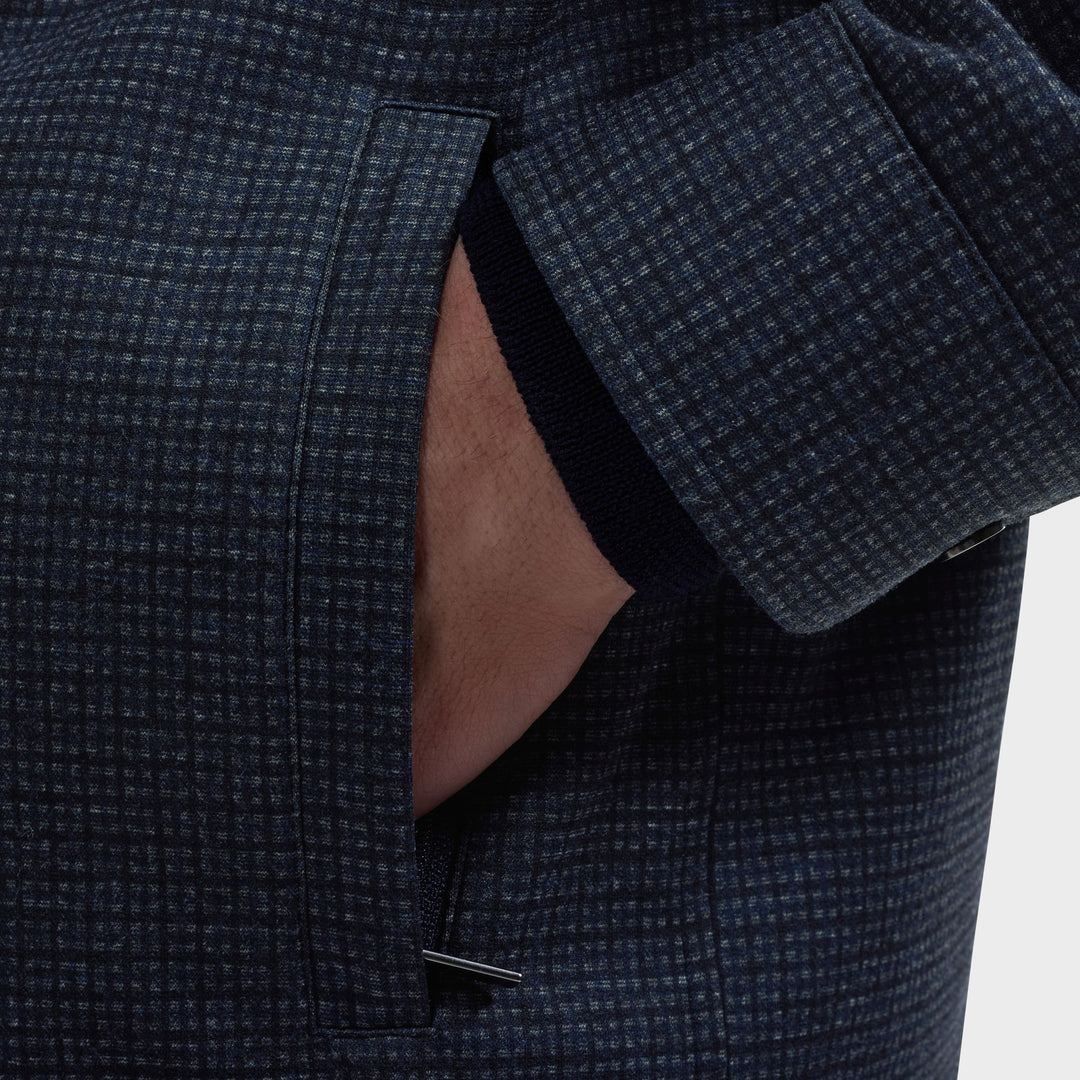 MICROCHECK KNIT SHIRT (NAVY) - BUGATCHI