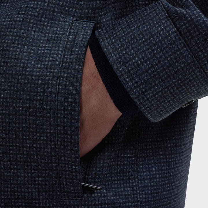MICROCHECK KNIT SHIRT (NAVY) - BUGATCHI