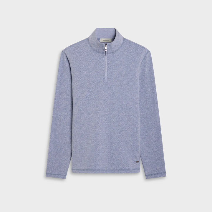1/4 ZIP SWEATER (STEEL) - BUGATCHI