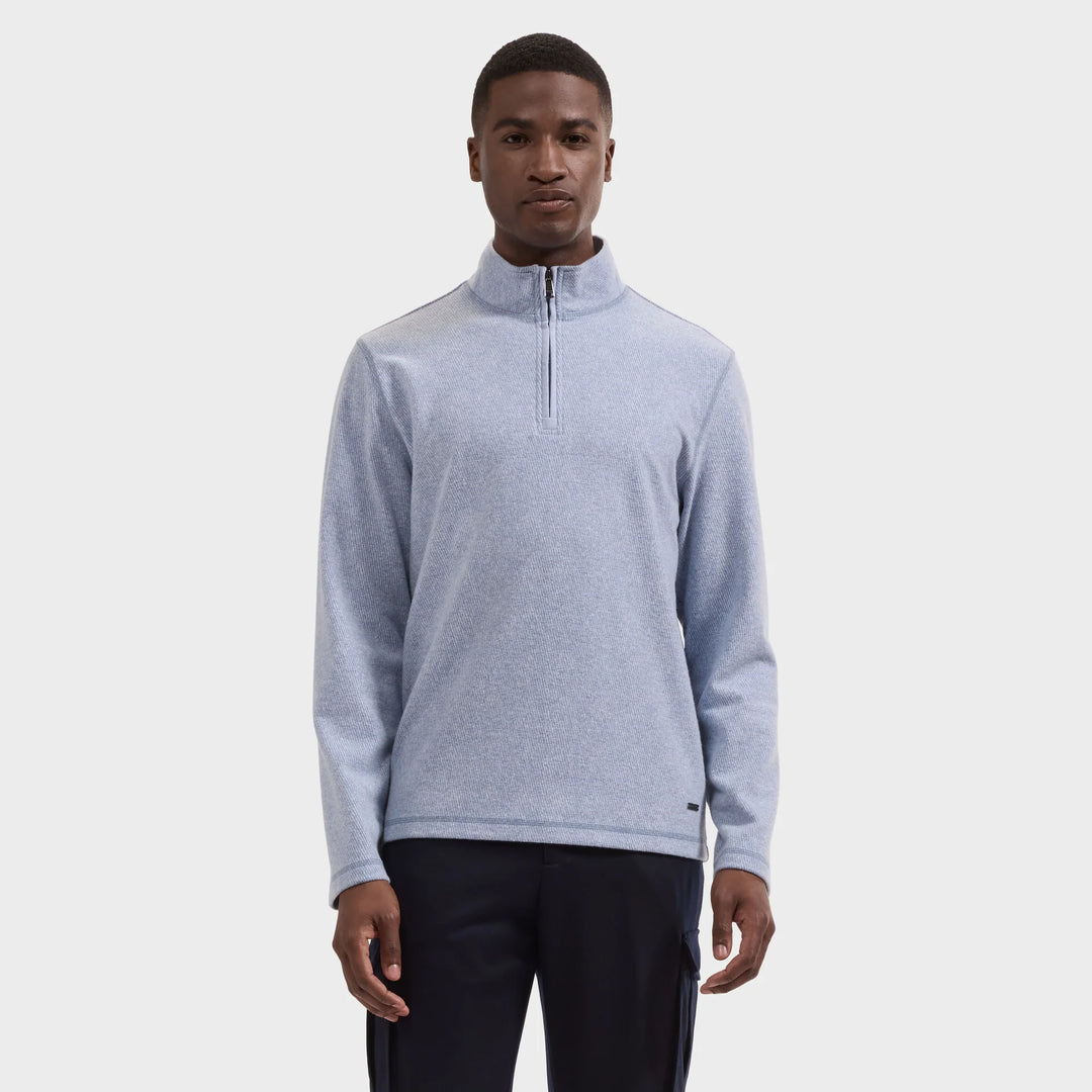 1/4 ZIP SWEATER (STEEL) - BUGATCHI