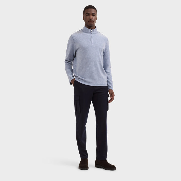 1/4 ZIP SWEATER (STEEL) - BUGATCHI