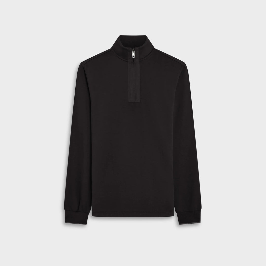 SOFT TOUCH 1/4 ZIP SWEATER (BLACK) - BUGATCHI
