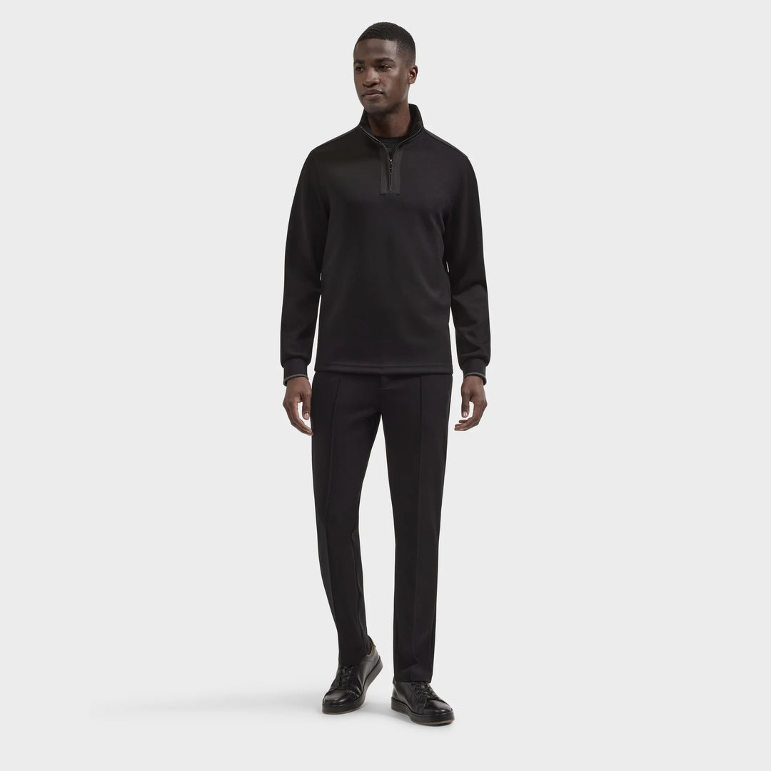 SOFT TOUCH 1/4 ZIP SWEATER (BLACK) - BUGATCHI