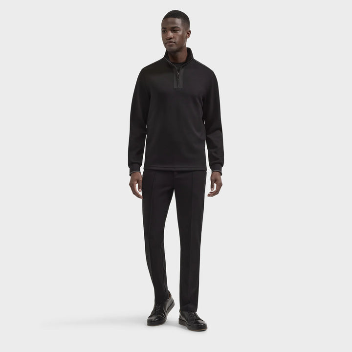 SOFT TOUCH 1/4 ZIP SWEATER (BLACK) - BUGATCHI