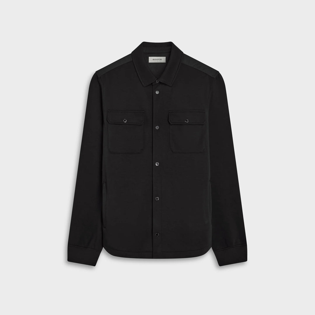 SOFT TOUCH SHIRT JACKET (BLACK) - BUGATCHI