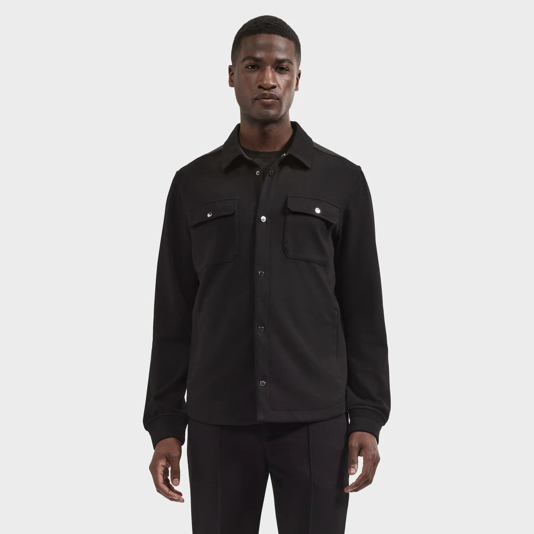 SOFT TOUCH SHIRT JACKET (BLACK) - BUGATCHI