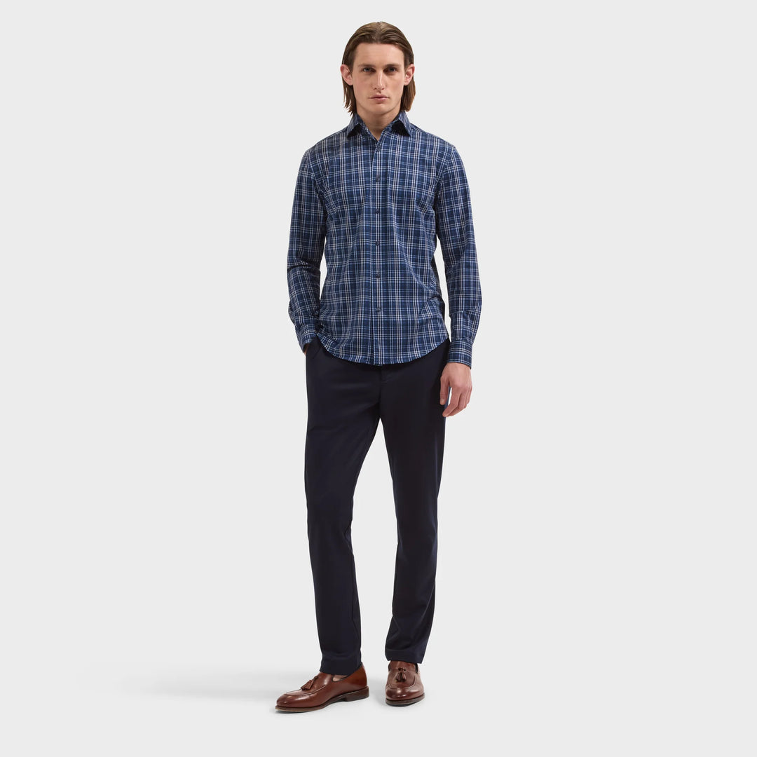 DEVON LONGSLEEVE SHIRT (NAVY) - BUGATCHI