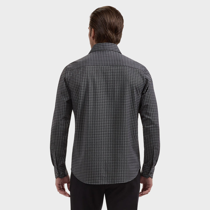 DEVON LONGSLEEVE SHIRT (GREY/BLACK) - BUGATCHI