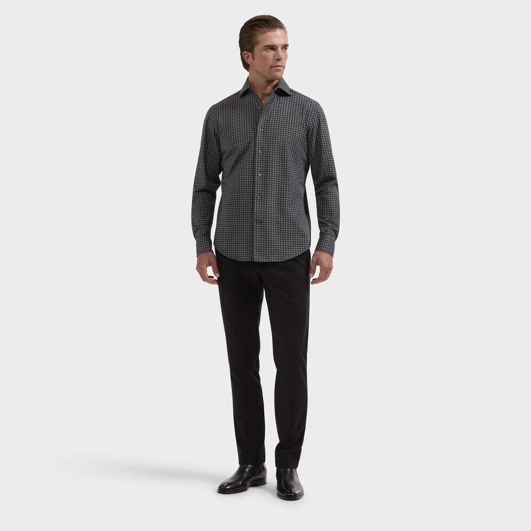 DEVON LONGSLEEVE SHIRT (GREY/BLACK) - BUGATCHI