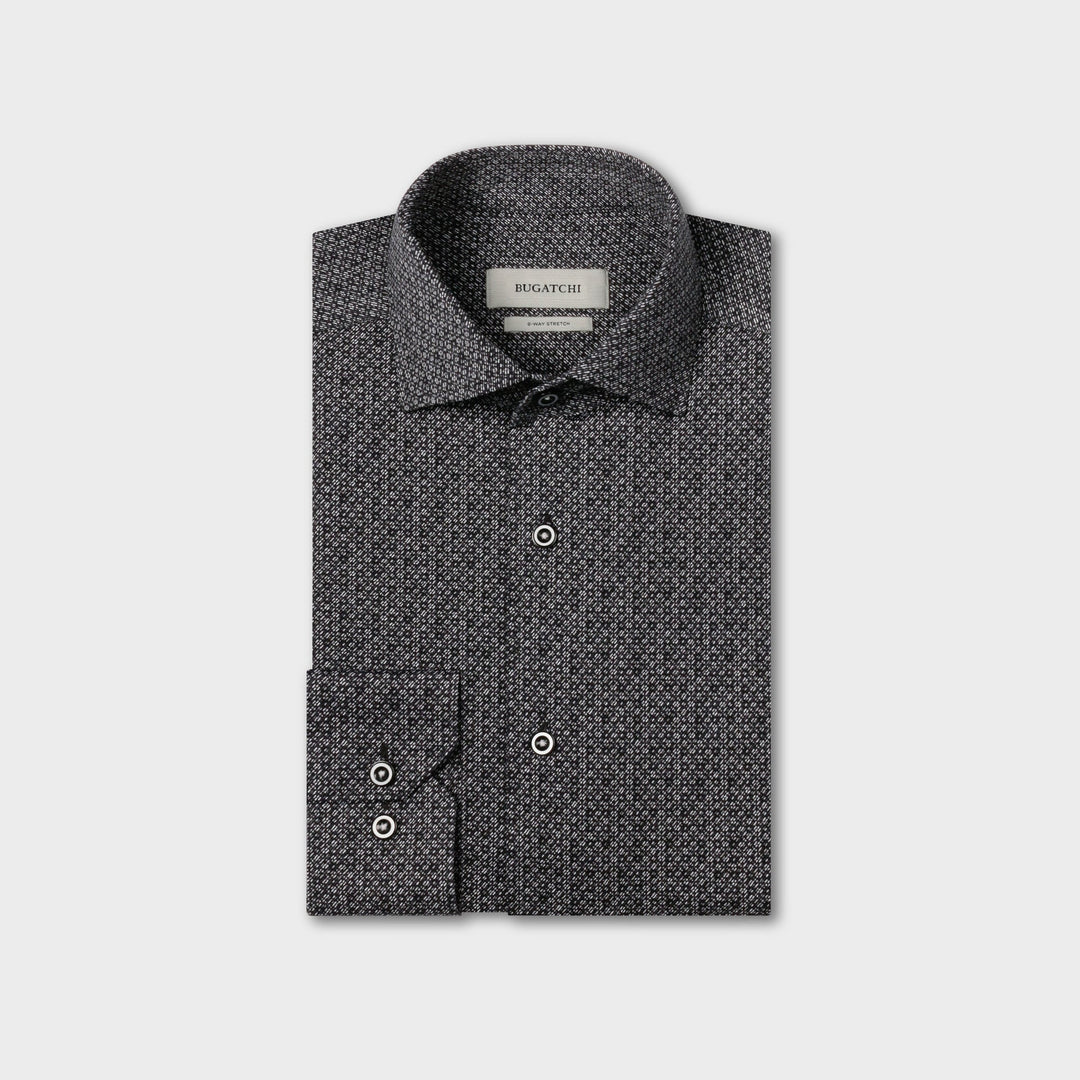 DEVON LONGSLEEVE SHIRT (BLACK) - BUGATCHI