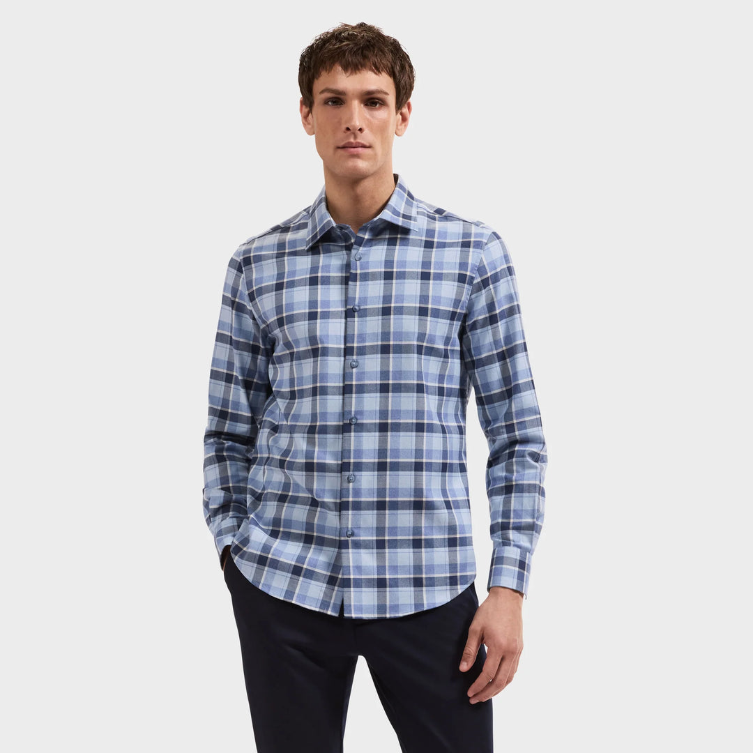 JULIAN WOVEN SHIRT (BLUE) - BUGATCHI