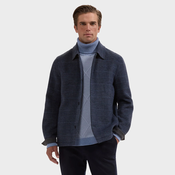 GLEN PLAID JACKET (NAVY) - BUGATCHI