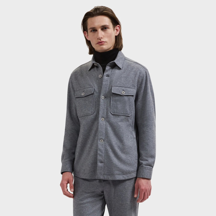 SOLID SHIRT JACKET (CEMENT) - BUGATCHI