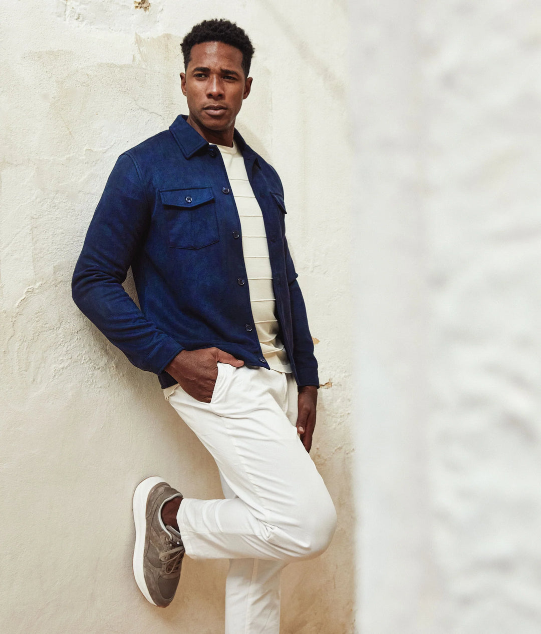 MILANO SUEDE SHACKET (NAVY) - BLUE INDUSTRY