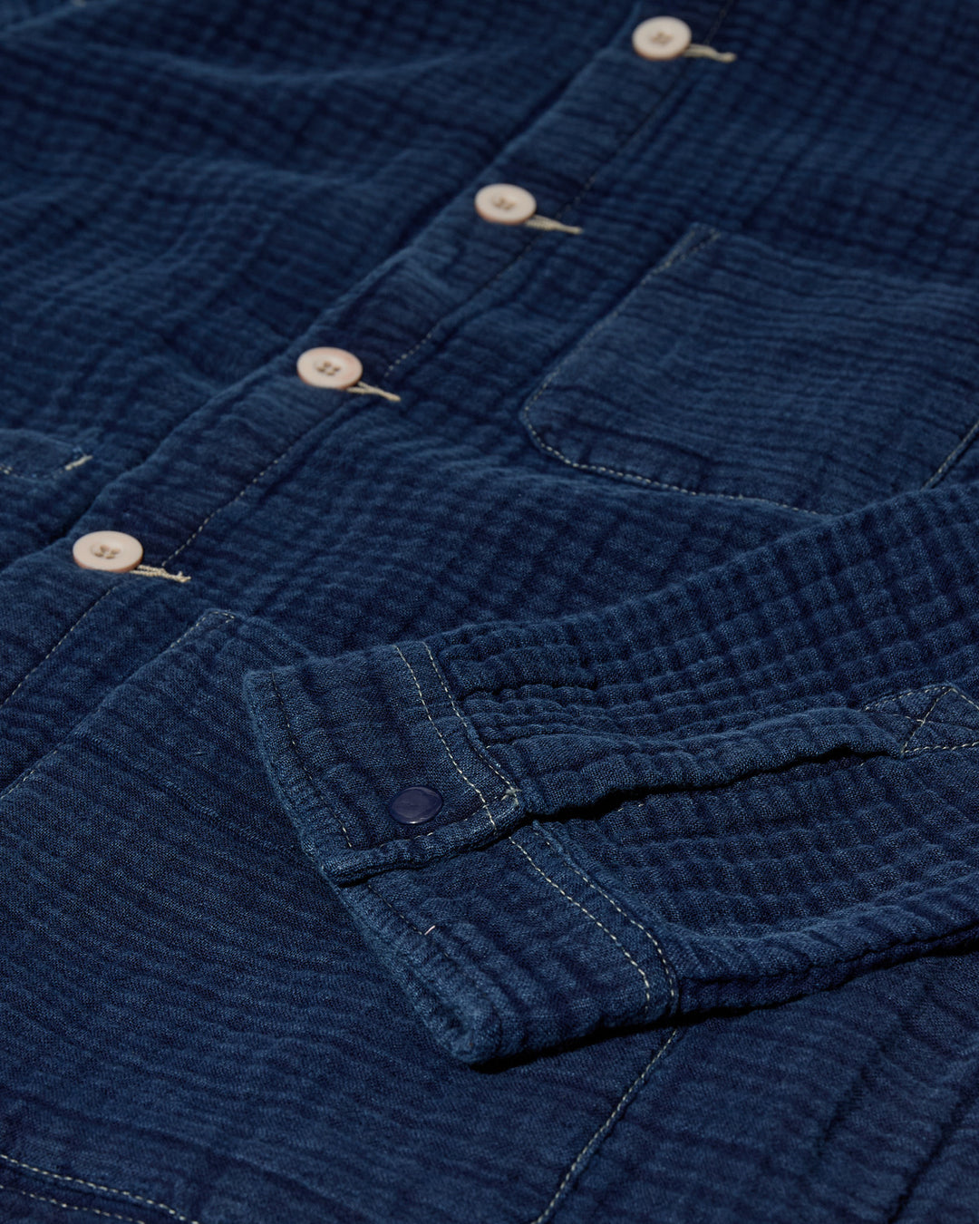 DOBBY INDIGO JACKET (INDIGO BLUE) - MOS MOSH GALLERY