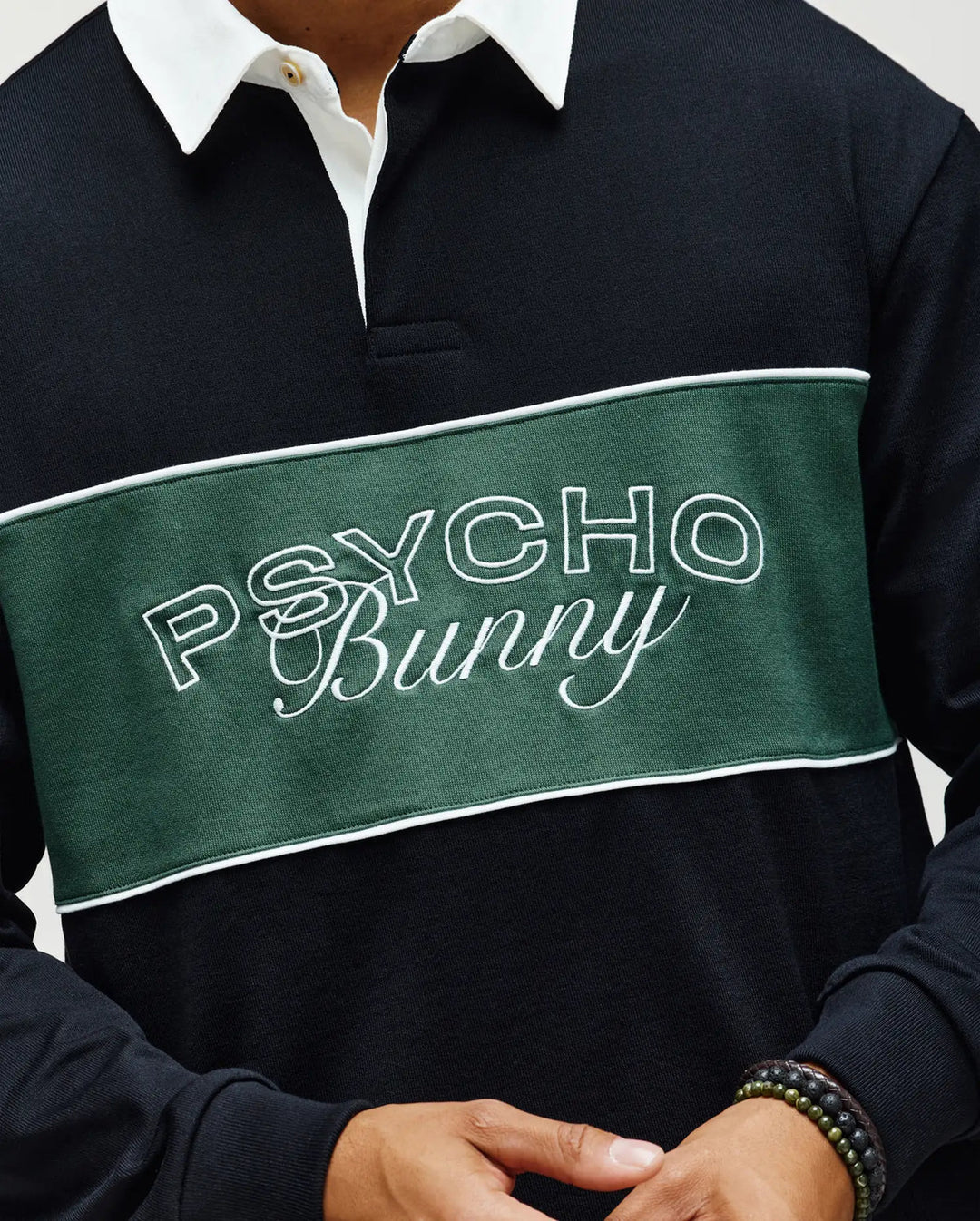 ENZO RUGBY SHIRT (BLACK) - PSYCHO BUNNY