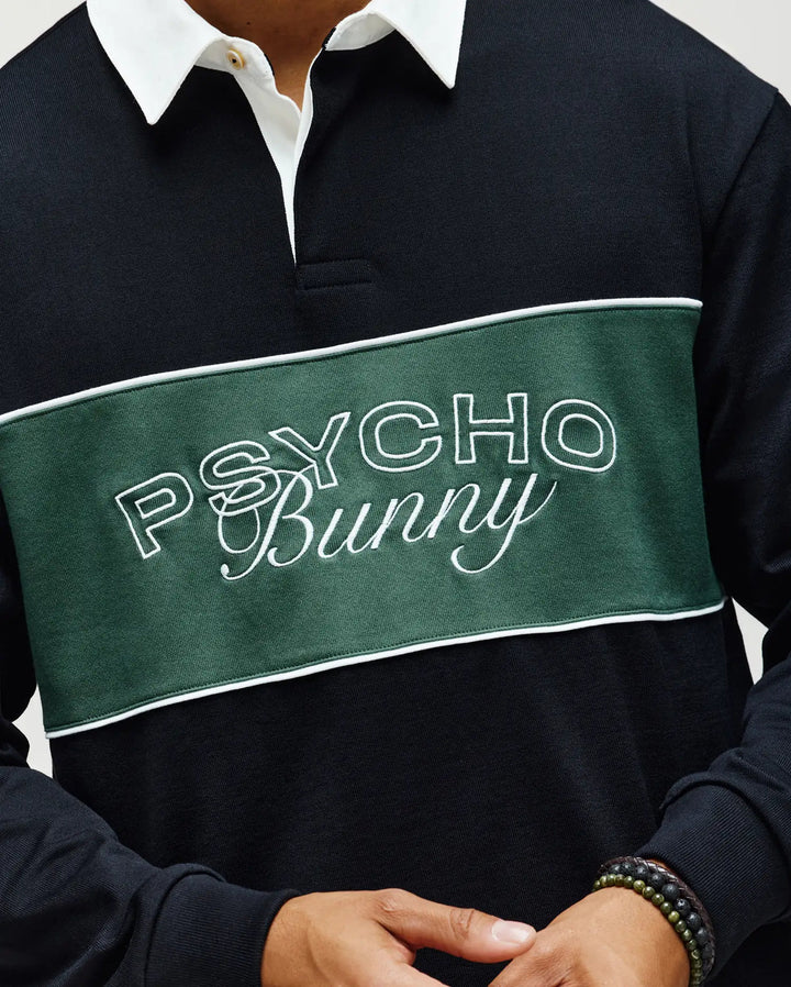 ENZO RUGBY SHIRT (BLACK) - PSYCHO BUNNY