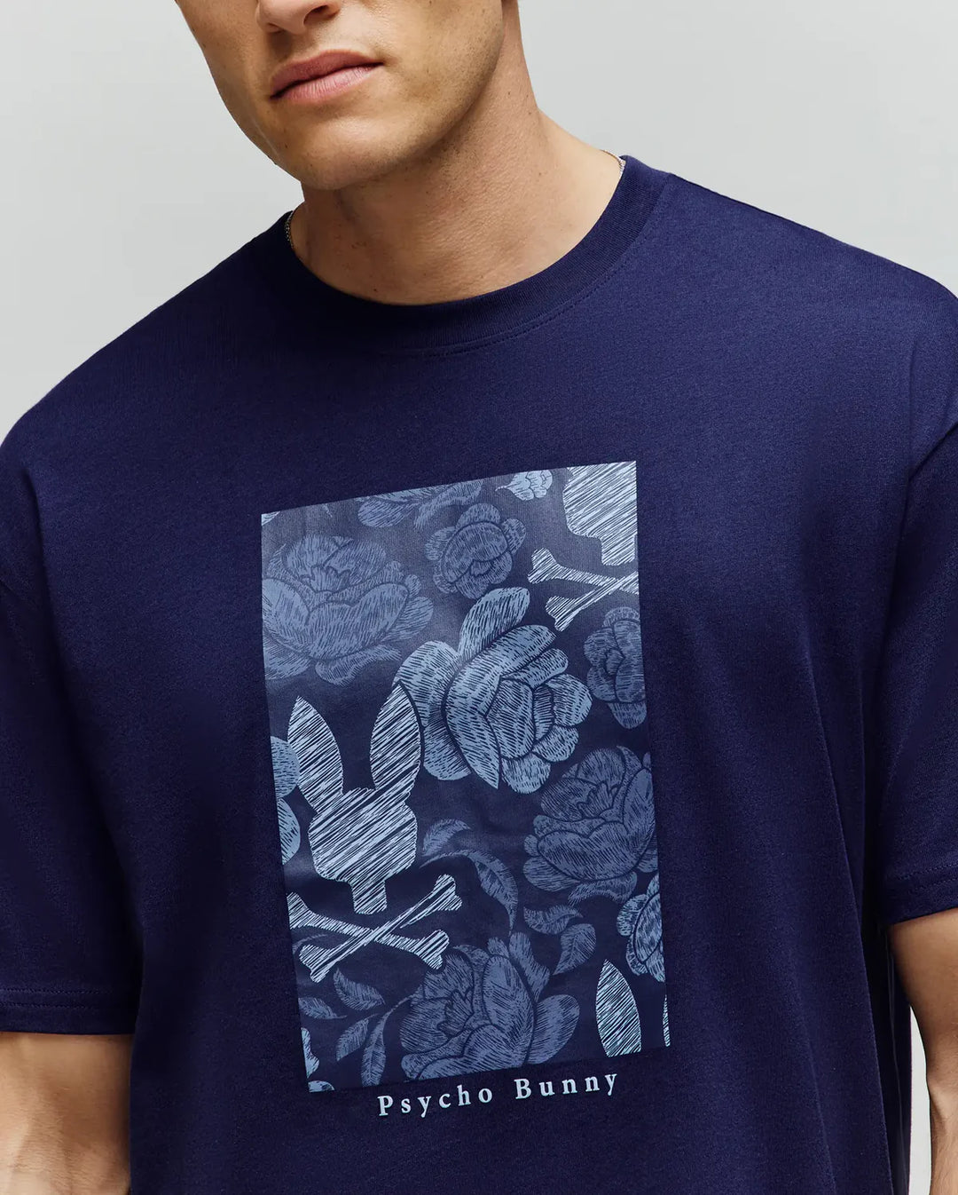 ROWEN PRINTED T-SHIRT (BLUE) - PSYCHO BUNNY
