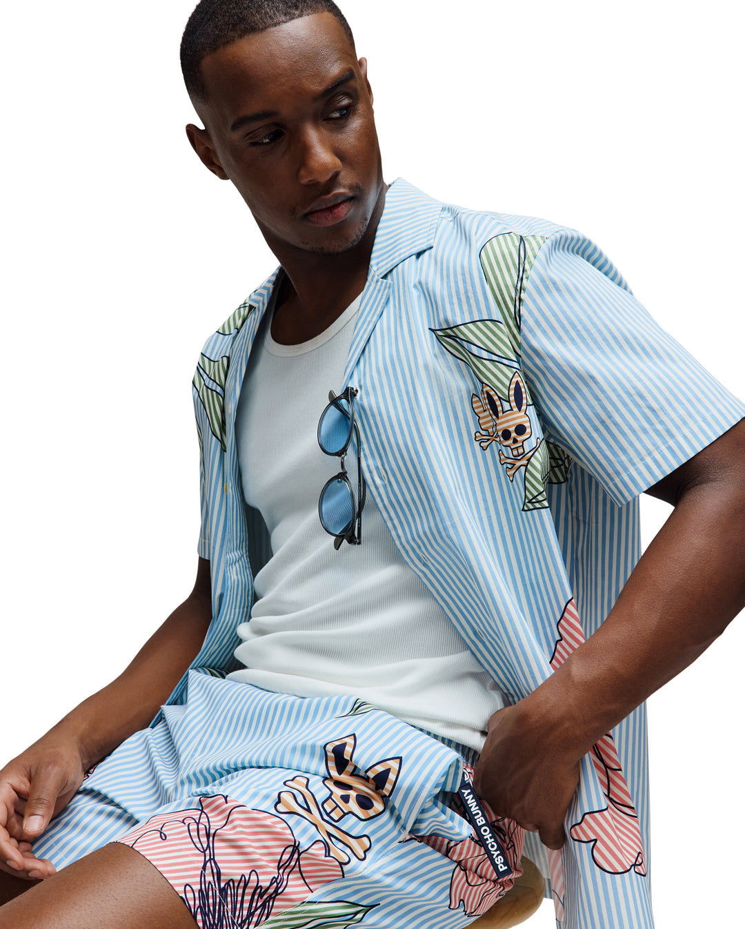 BLAIR POPLIN SHIRT (GLACIER LAKE) - PSYCHO BUNNY