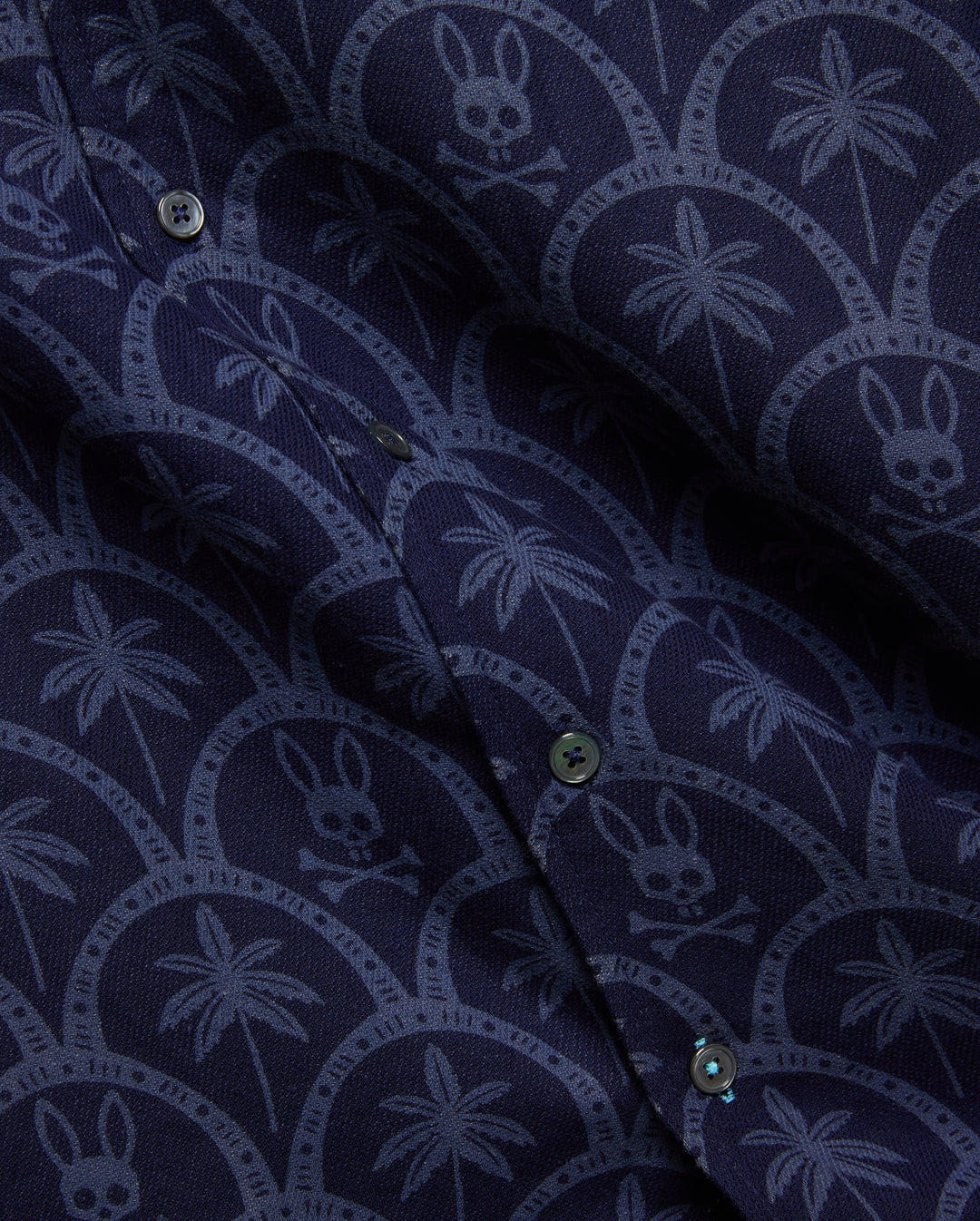 BRAD LINEN PRINT SHIRT (NAVY) - PSYCHO BUNNY