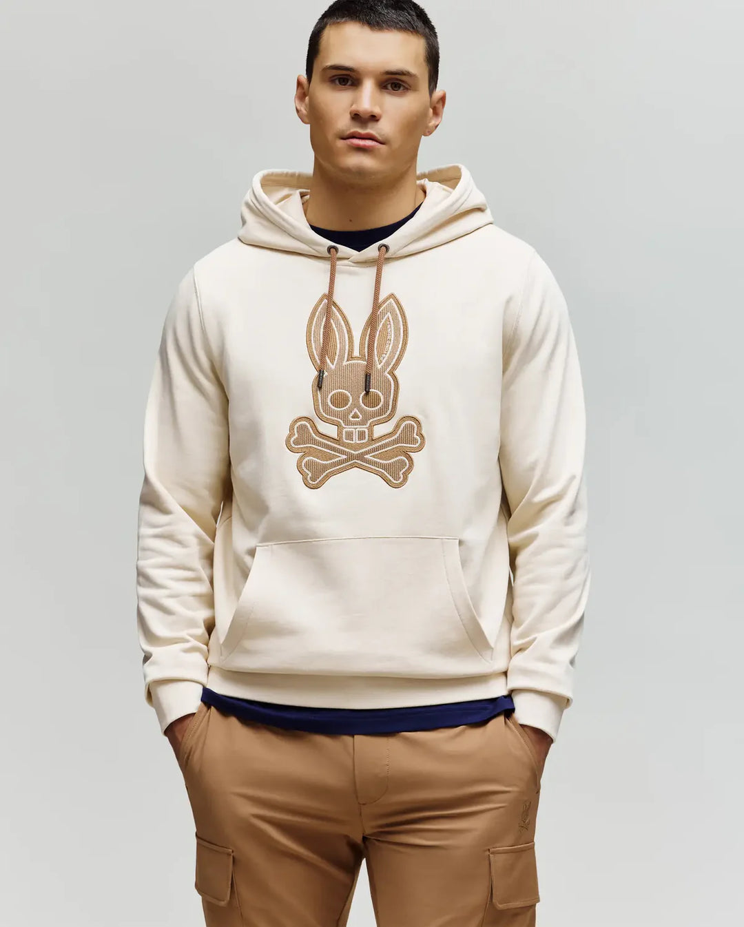 RYDER EMBROIDERED PATCH HOODIE (WHITE CAP) - PSYCHO BUNNY